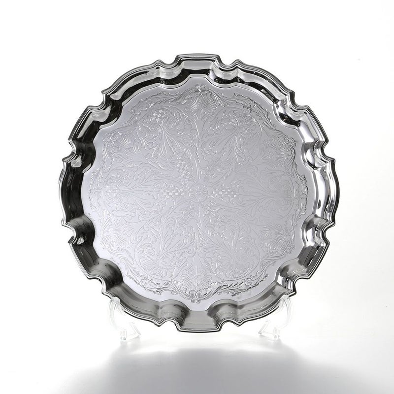 クイーン アン QUEEN ANNE（イギリス製銀メッキ） チッペンデールトレイ S 18cm 0／6182