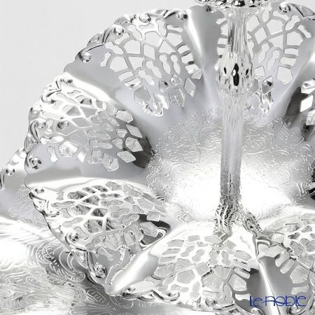 クイーン アン QUEEN ANNE（イギリス製銀メッキ） 2段ケーキスタンド ウェイビー 0／6375