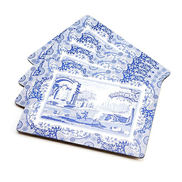 ピンパーネル スポードブルーイタリアン プレースマットセット 30×40 4枚