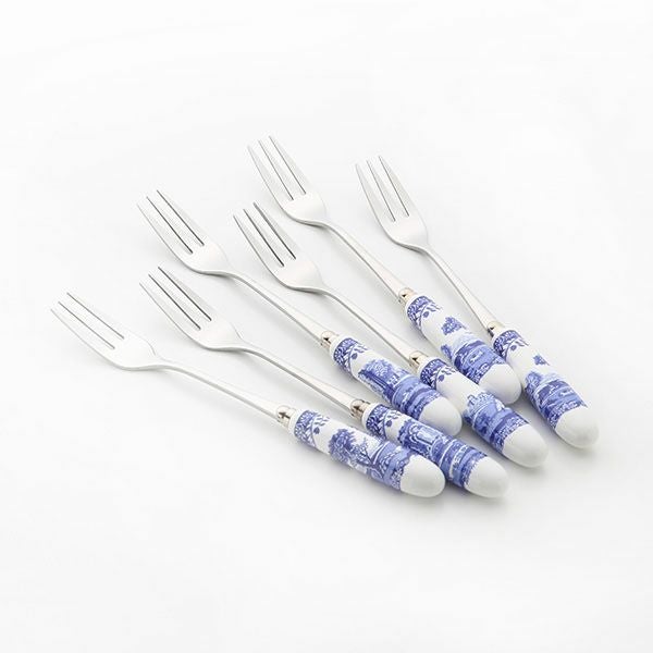 Spodeスポード ブルーイタリアン フォーク スプーンセット スポード ブルーイタリアン ティースプーンセット 6pcs | ブランド洋食