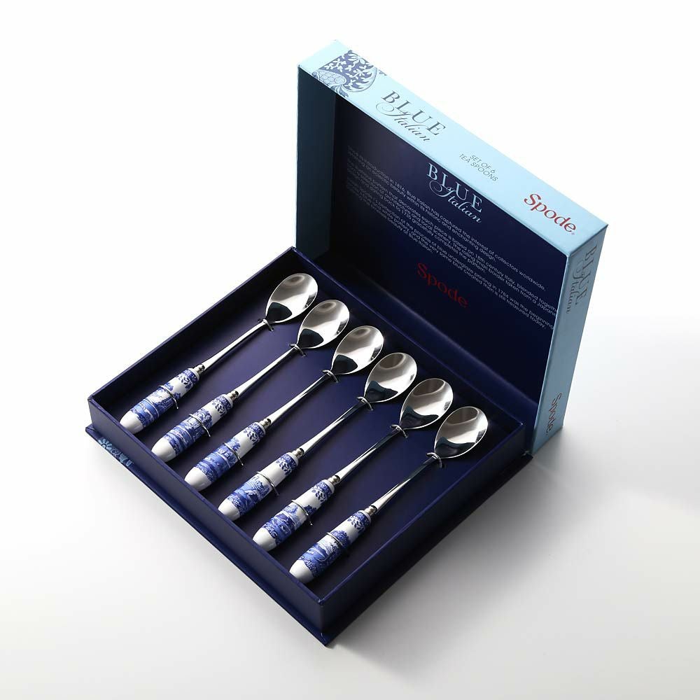 Spodeスポード ブルーイタリアン フォーク スプーンセット スポード ブルーイタリアン ティースプーンセット 6pcs | ブランド洋食