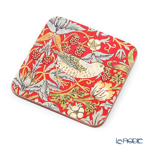 ピンパーネル ウィリアムモリス いちご泥棒 コースターセット レッド 6枚