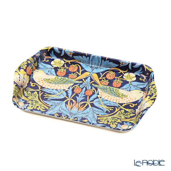 ピンパーネル ウィリアムモリス いちご泥棒 ブルー マグカップ 180ml ペア ＆ メラミン製トレイ 21×14cm セット