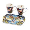 ピンパーネル ウィリアムモリス いちご泥棒 ブルー マグカップ 180ml ペア ＆ メラミン製トレイ 21×14cm セット