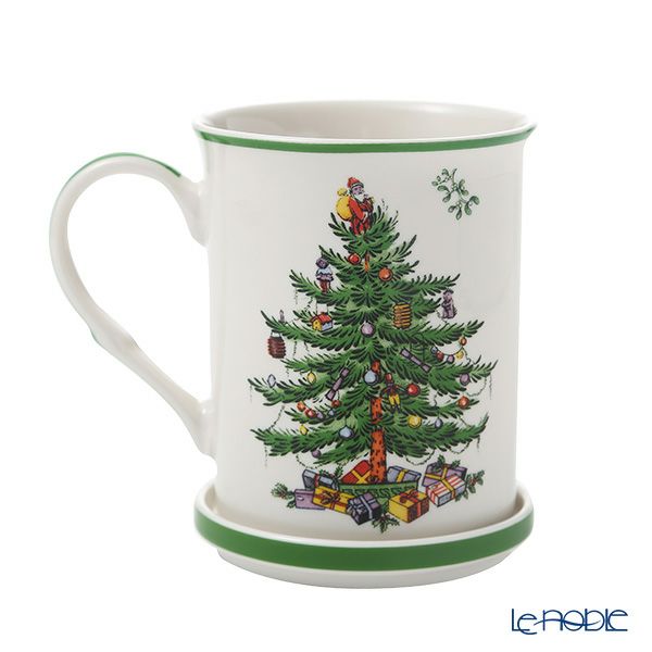 スポード クリスマスツリー マグカップ コースター／蓋付