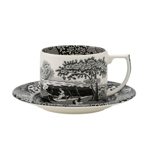 スポード ブラックイタリアン ティーカップ＆ソーサー 280ml