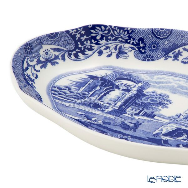 スポード ブルーイタリアン プレートオーバル／楕円皿 21cm