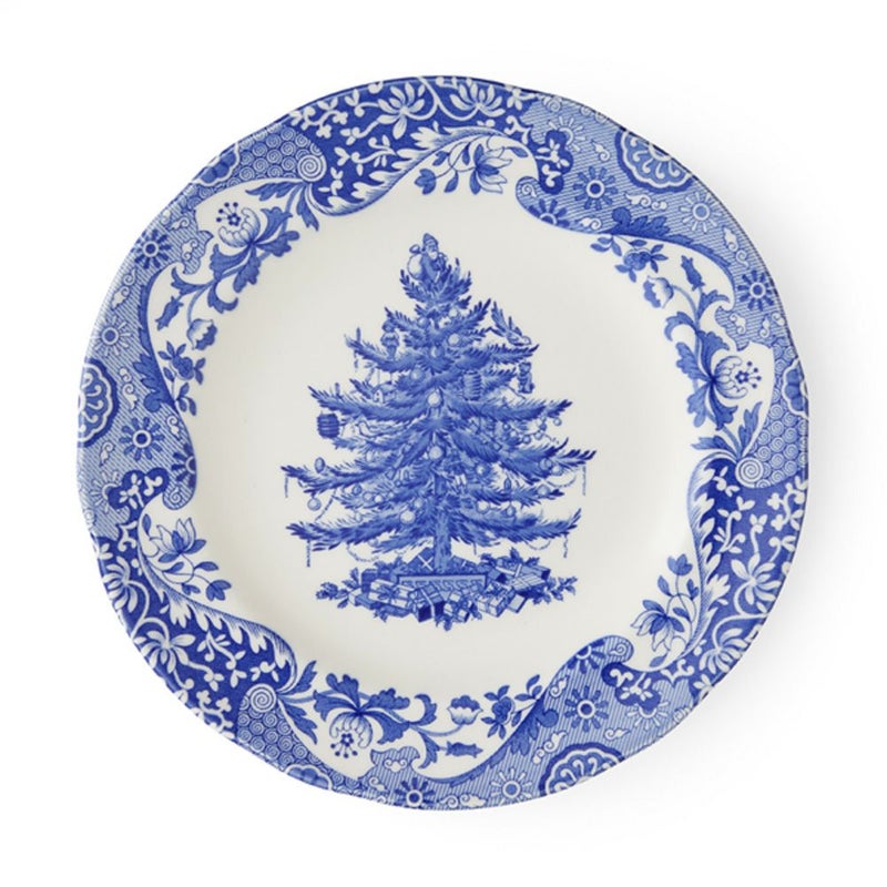 スポード ブルーイタリアン クリスマスツリー プレート 20cm