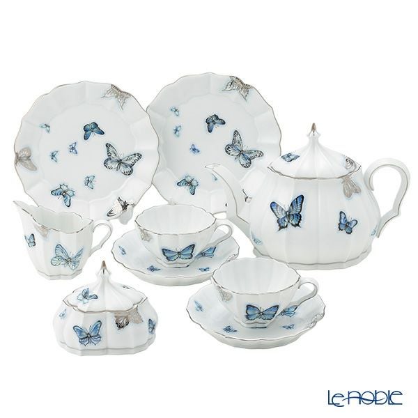 ヘレンド (HEREND) ブルーバタフライプラチナ PLL ティーセット