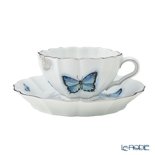 ヘレンド (HEREND) ブルーバタフライプラチナ PLL ティーセット