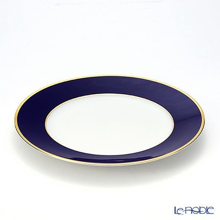 アウガルテン（AUGARTEN） コバルト（6825K） ゴールドリム（細） チャージャープレート 28cm（001シューベルトシェイプ）