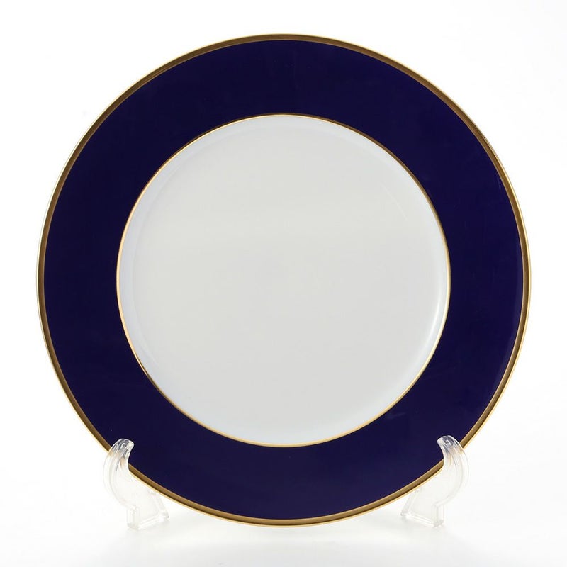 アウガルテン（AUGARTEN） コバルト（6825K） ゴールドリム（細） チャージャープレート 28cm（001シューベルトシェイプ）