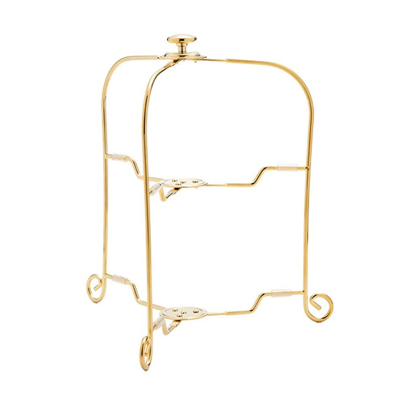 サクライ ワンタッチプレートスタンド 2段 22013013 プレート直径19-24cm 用 金メッキ 【折りたたみ式】