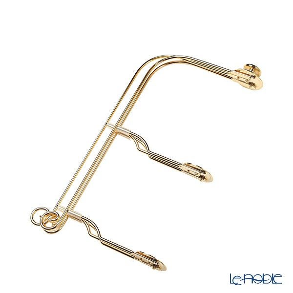 サクライ ワンタッチプレートスタンド／ケーキスタンド L 2段 プレート直径24-30cm 用 金メッキ 折りたたみ式