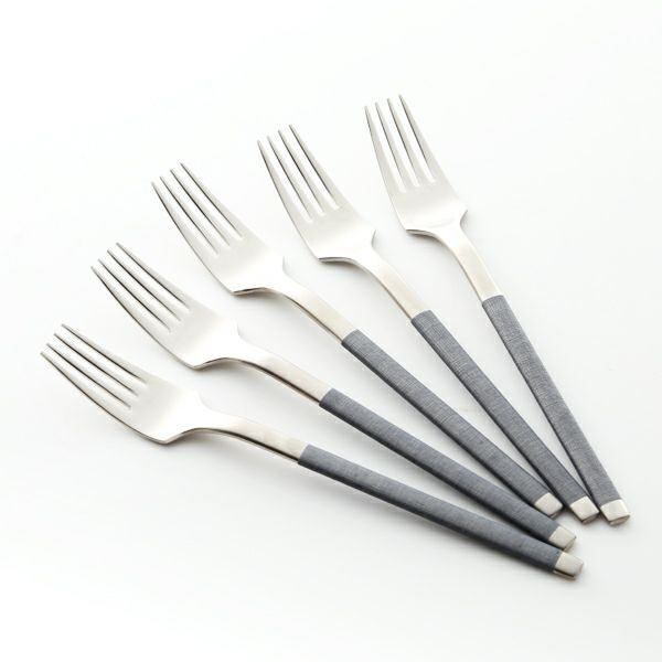 サクライ J-Tone 布着せカトラリー コージー グレイ ティーフォーク 5本セット