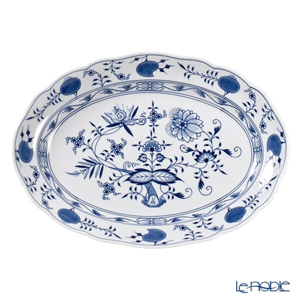 【メーカー取り寄せ商品】マイセン（Meissen） ブルーオニオン 800101／00308 オーバルプラター／楕円皿 35×26cm