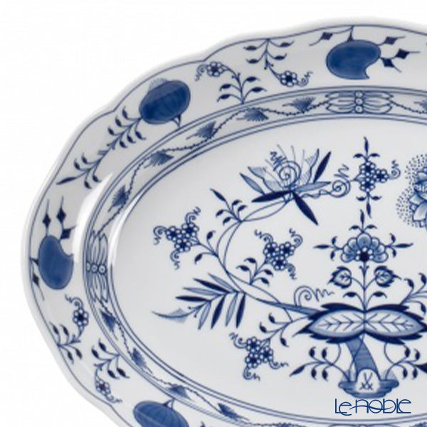 【メーカー取り寄せ商品】マイセン（Meissen） ブルーオニオン 800101／00308 オーバルプラター／楕円皿 35×26cm