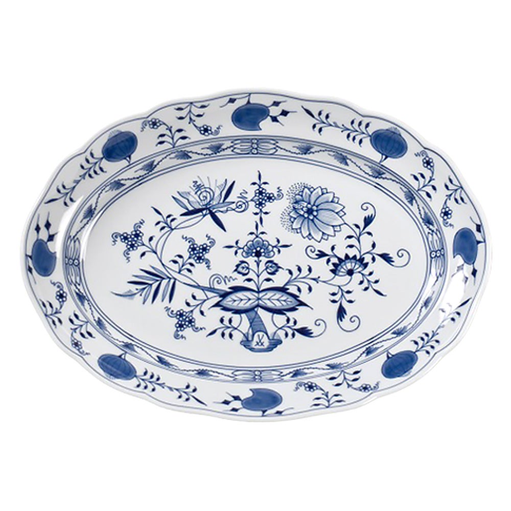 【メーカー取り寄せ商品】マイセン（Meissen） ブルーオニオン 800101／00308 オーバルプラター／楕円皿 35×26cm