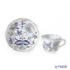 マイセン（Meissen） ブルーオニオン レッド＆ゴールド 800117／00580 モカカップ＆ソーサー 100ml／11cm／H6cm