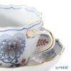 マイセン（Meissen） ブルーオニオン レッド＆ゴールド 800117／00580 モカカップ＆ソーサー 100ml／11cm／H6cm