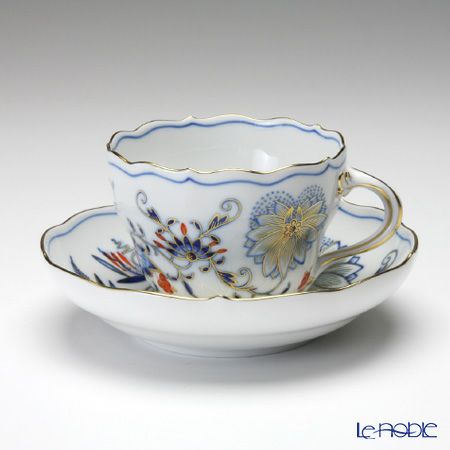 マイセン（Meissen） ブルーオニオン レッド＆ゴールド 800117／00582 コーヒーカップ＆ソーサー 200ml