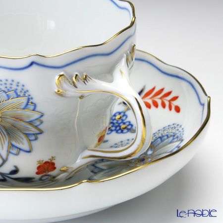マイセン（Meissen） ブルーオニオン レッド＆ゴールド 800117／00582 コーヒーカップ＆ソーサー 200ml