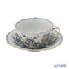 マイセン（Meissen） ブルーオニオン レッド＆ゴールド 800117／00633 ティーカップ＆ソーサー 150ml