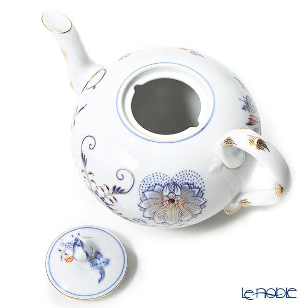 マイセン（Meissen） ブルーオニオン レッド＆ゴールド 800117／00726 ティーポット 1L／1000ml／17cm