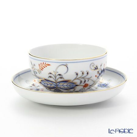 マイセン（Meissen） ブルーオニオン レッド＆ゴールド 800117／24634 湯のみ（ソーサー付）
