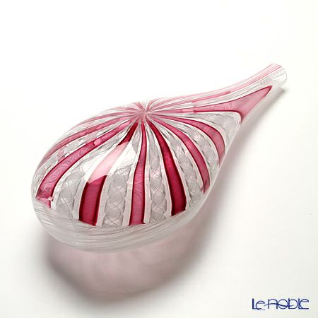 バラリン ベース 涙型 38cm ＃V-72 ホワイト×ルビー