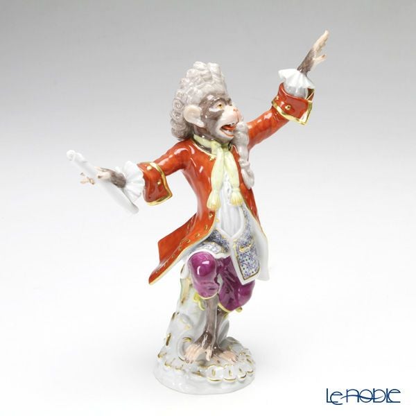 マイセン（Meissen） マイセン人形 猿の楽隊 900300／60001 コンダクター 17.5cm