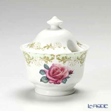 ロイカーカム ビンテージローズ グリーン カバードシュガーボウル 200ml