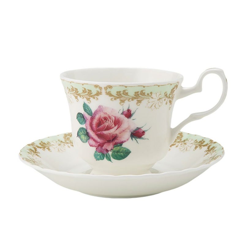 ロイカーカム ビンテージローズ グリーン ティーカップ＆ソーサー（スタンダード） 230ml