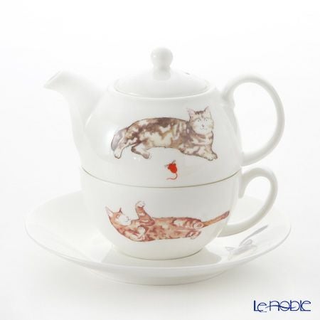 ロイカーカム キャット ティーカップ＆ソーサー（1人用ポット付）／ティーフォーワン