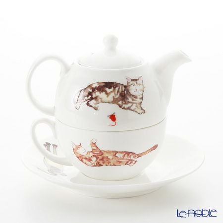 ロイカーカム キャット ティーカップ＆ソーサー（1人用ポット付）／ティーフォーワン