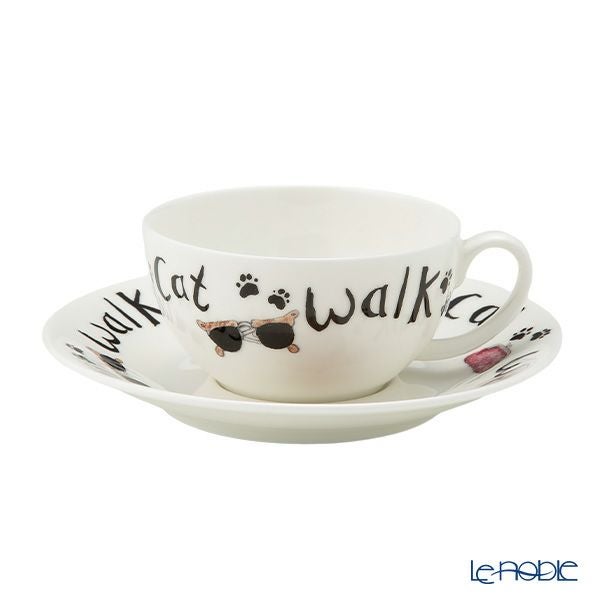 ロイカーカム アニマルファッション キャット ティーカップ＆ソーサー（1人用ポット付）／ティーフォーワン