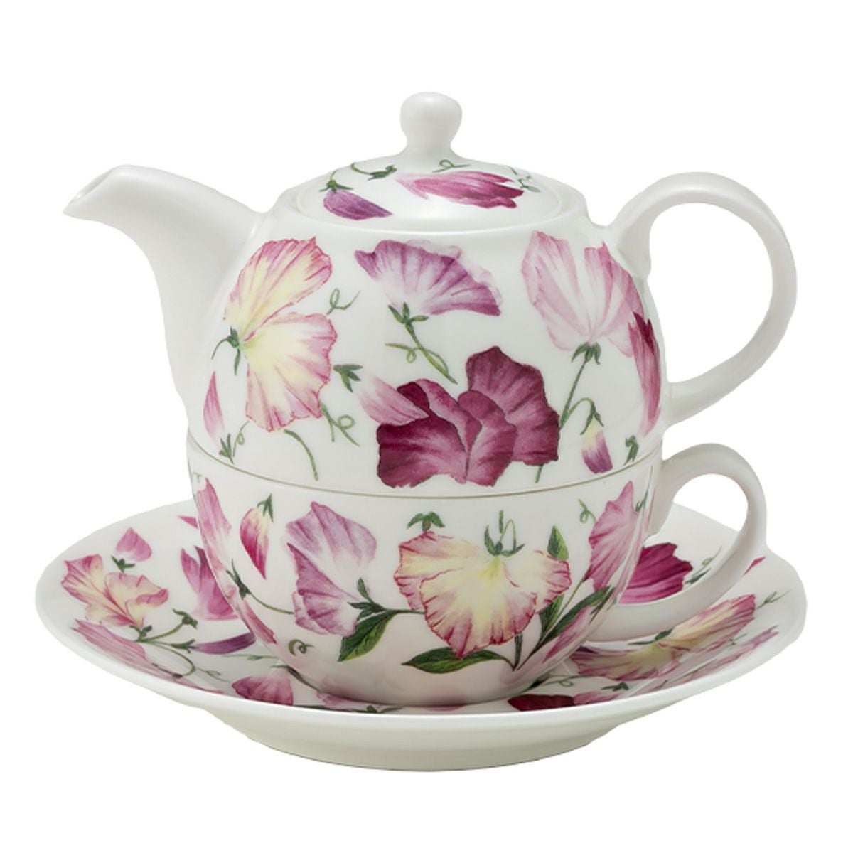 ロイカーカム スイートピー ティーカップ＆ソーサー（1人用ポット付）／ティーフォーワン