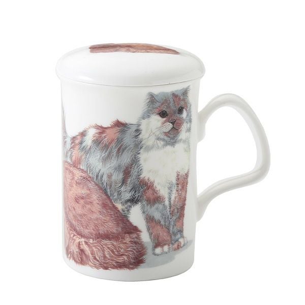 ロイカーカム キャットギャロール Longhaired Cats（長毛猫） こし器付ビーカー 320ml