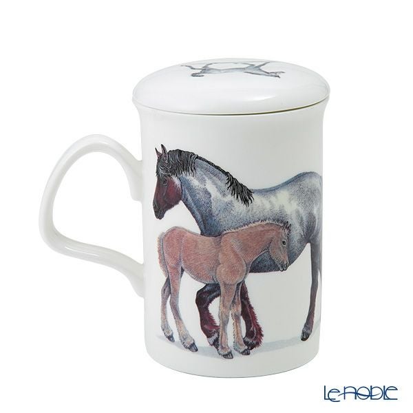 ロイカーカム ホース（親子） ブラック＆ホワイト こし器付ビーカー 320ml