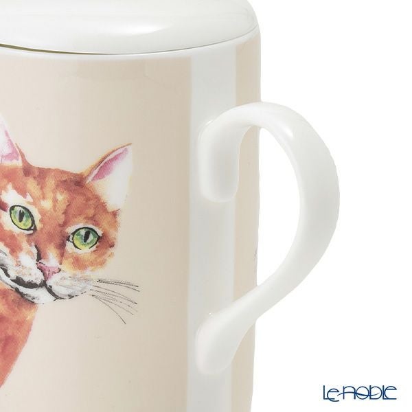 ロイカーカム キャットスルーザドア（茶トラ白） こし器付ビーカー・ルーシー 325ml