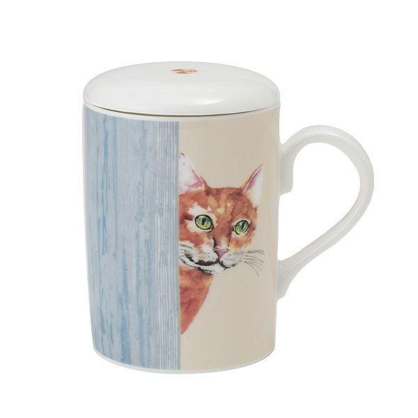 ロイカーカム キャットスルーザドア（茶トラ白） こし器付ビーカー・ルーシー 325ml