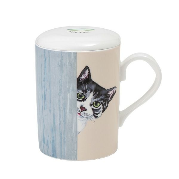 ロイカーカム キャットスルーザドア（サバトラ白） こし器付ビーカー・ルーシー 325ml