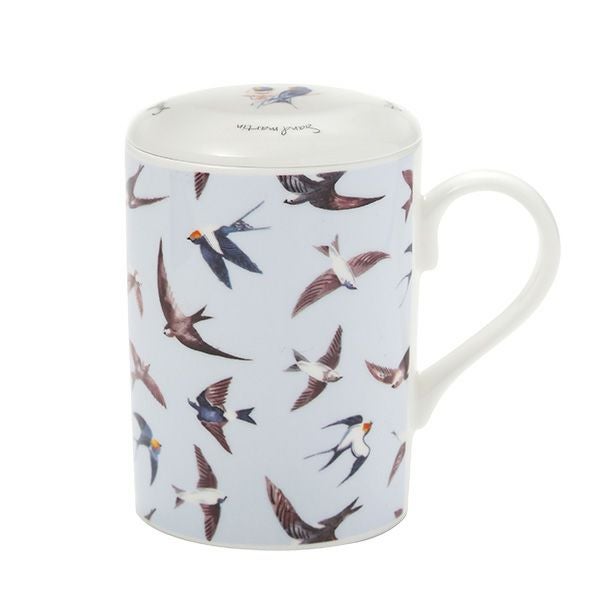 ロイカーカム サマースカイ／ツバメ RSPB ビーカー／マグカップ ルーシー 325ml 蓋＆こし器（茶こし）付き