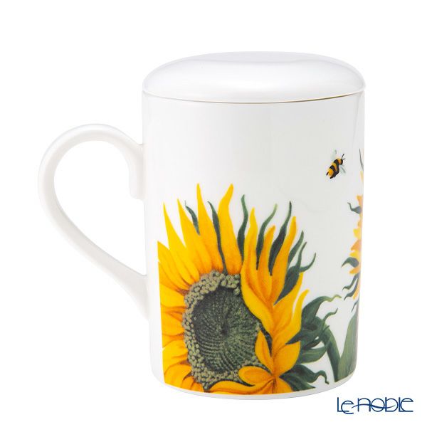 ロイカーカム サンフラワー B ビーカー／マグカップ ルーシー 325ml 蓋＆こし器（茶こし）付き