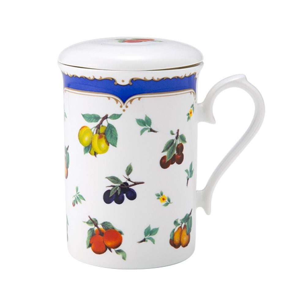 ロイカーカム ヘリテージフルーツ ビーカー／マグカップ 320ml 蓋＆こし器（茶こし）付き