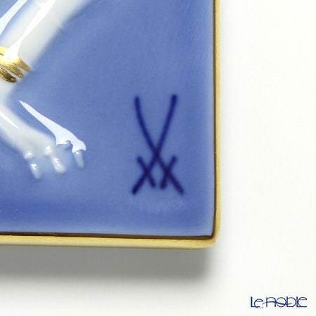 マイセン（Meissen） 陶板 青のメルヘン 930008／9p334 狼と七匹の子やぎ達（額無）