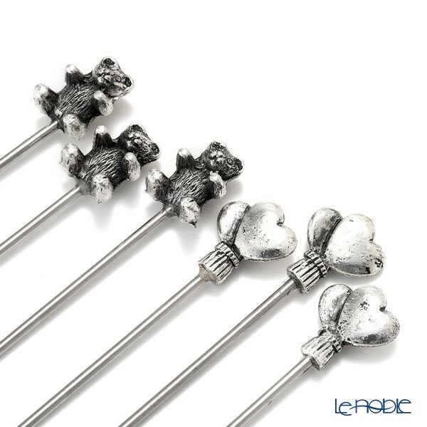 アディルサ フルーツピック 6本セット ハート／ベア 565P スペイン製