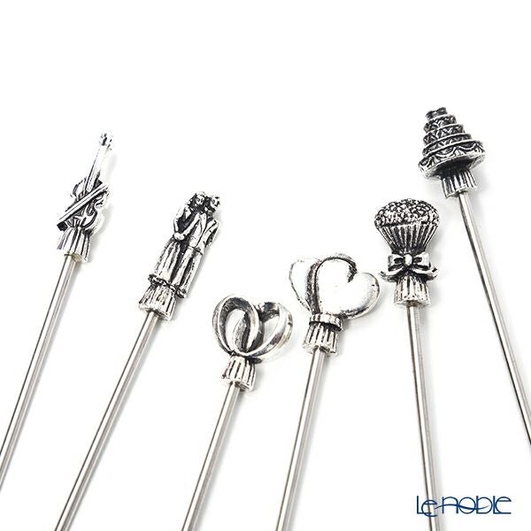 アディルサ フルーツピック 6本セット ハート（ウェディング） AD923P