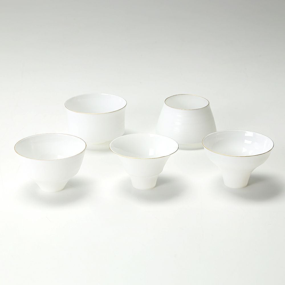 有田焼（やま平窯元 やまへい） エッグシェル ぐい呑み 5個セット