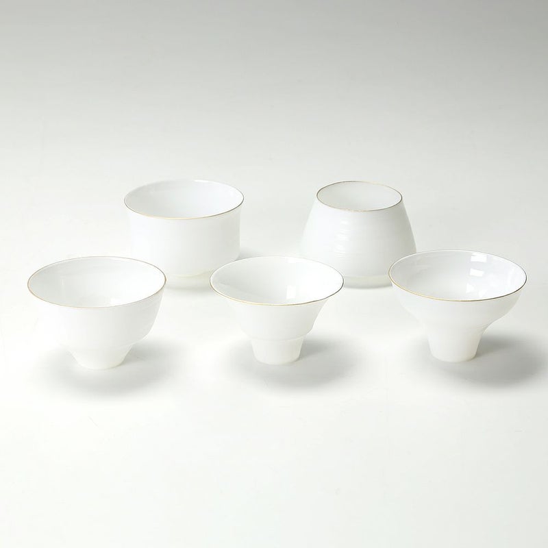 有田焼（やま平窯元 やまへい） エッグシェル ぐい呑み 5個セット